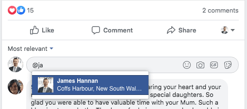 How to tag a store group on facebook